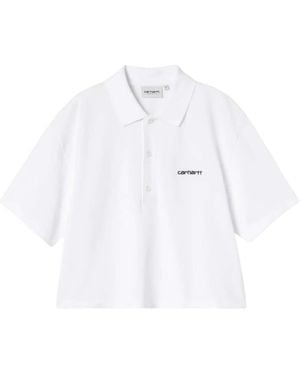 Carhartt Logo Shirt Collar Polo - White
