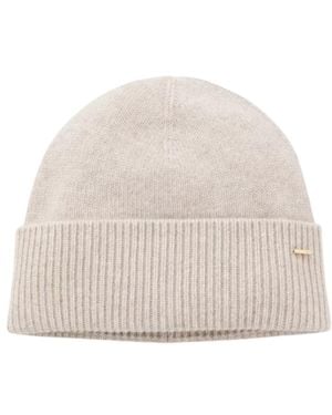 BOSS Logo Beanie Cap - White