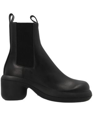 Jil Sander Solid Round Toe Boots - Black