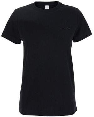 Pinko Logo Crew Neck T-Shirt - Black