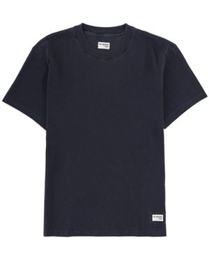 Fay Solid Crew Neck T-Shirt - Blue