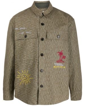 President's Logo-Embroidered Striped Cotton Shirt - Green