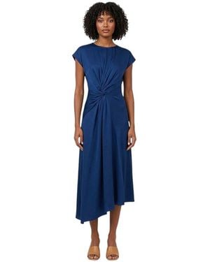 Victoria Beckham Crew Neck Midi Dress - Blue