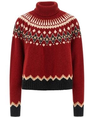 Alanui Sweet Winter Turtleneck Sweater - Red
