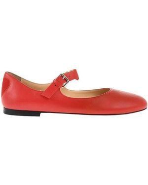 Mach & Mach Leather Ballet Flats - Red