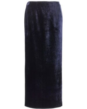 Fendi Velvet Long Skirt - Blue