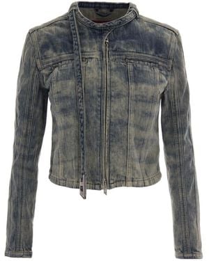 DIESEL Mandarin Collar Jacket - Gray