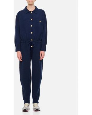 Barrie Front Button Jumpsuit - Blue