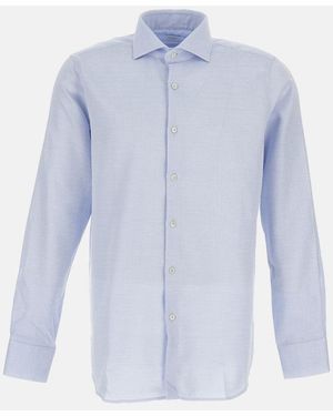 Bagutta Classic Cotton Shirt - Blue