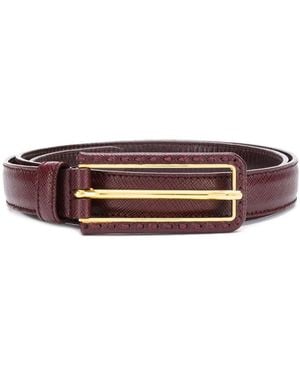 Prada Logo Buckle Belt - Brown