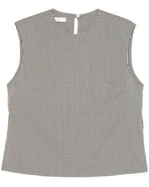 Incotex Round Neck Check Pattern Top - Gray