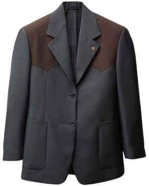 Versace Notched Lapel Blazer - Black