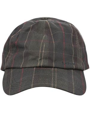 Barbour Dark Checks Baseball Cap - Grey
