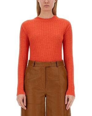 Alysi Knitted Crew Neck Jumper - Red