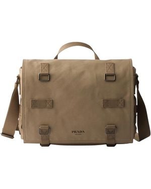 Prada Desert Canvas Messenger Bag - Brown
