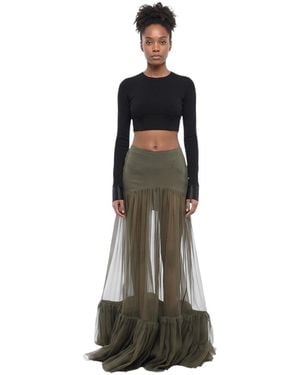 Saint Laurent Flared Maxi Skirt - Black