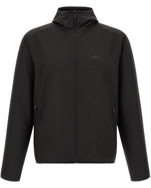 BOSS Logo Hood Jacket - Black