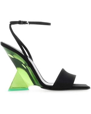 The Attico Satin Cheope Heels - Green