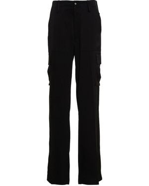David Koma Satin-Finish Cargo Pants With Multi-Pockets - Black