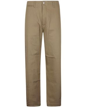 Edwin Cotton Wide-Leg Trousers - Natural