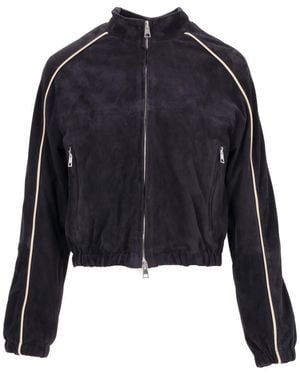 LA ROSE Suede Bomber - Black