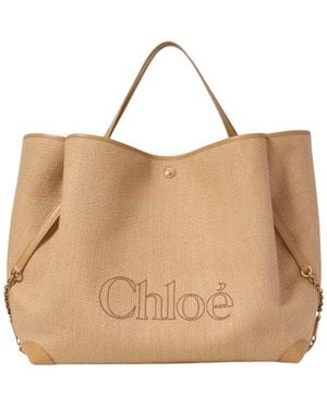 Chloé Clover Large Tote - Natural