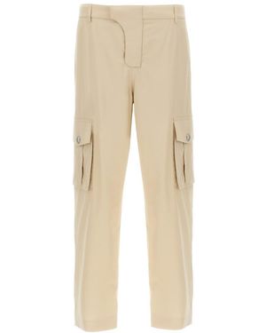 Balmain Tailored Straight Leg Cotton Cargo Pants - Natural