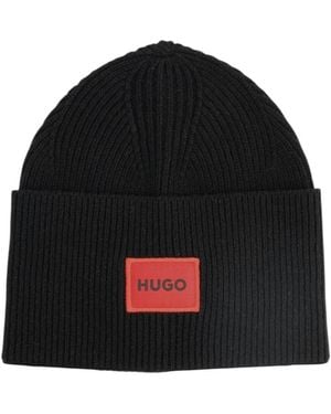 HUGO Logo Beanie Cap - Black