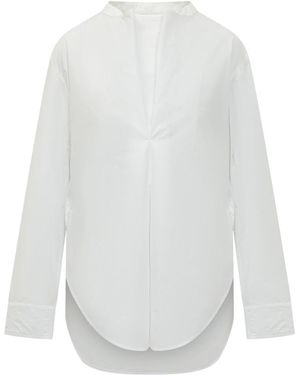Studio Nicholson Solid V Neck Top - White