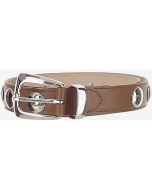 KHAITE Studs Benny Belt - Brown