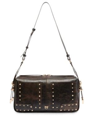 Pinko Dark Keeper Medium Shoulder Bag - Black