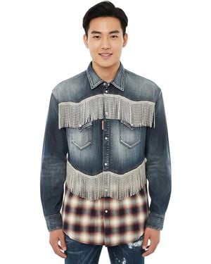 DSquared² Slim Check Shirt - Blue
