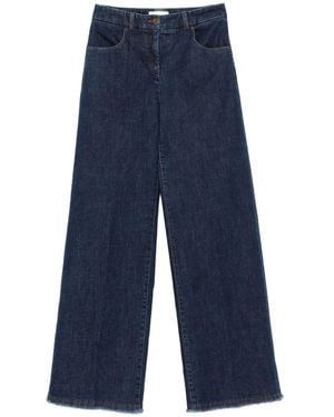 Via Masini 80 Cotton Wide-Leg Pants - Blue
