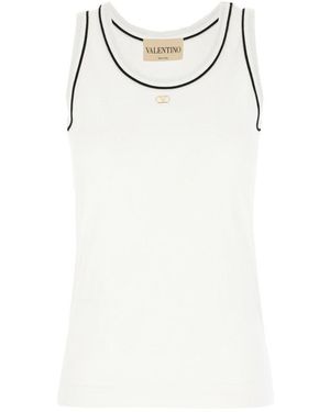 Valentino Solid Round Neck Top - Black