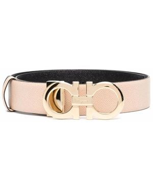 Ferragamo Gancini Buckle Belt - Natural