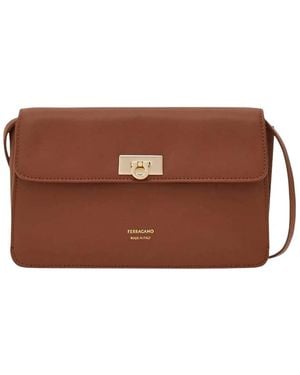 Ferragamo Gancini Mini Crossbody Bag - Brown