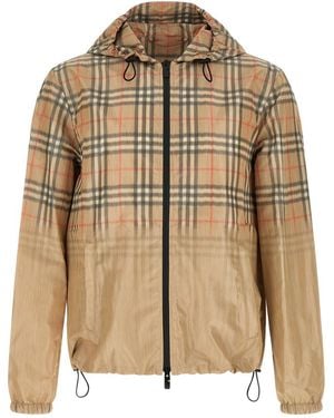Burberry Check Hood Jacket - Natural