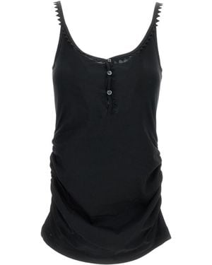 Jacquemus Solid Scoop Neck Top - Black