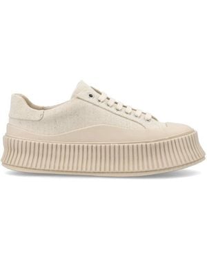 Jil Sander Lace-Up Platform Trainers - Natural