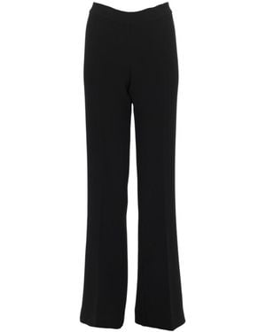 P.A.R.O.S.H. Flared Flat Front Pants - Black