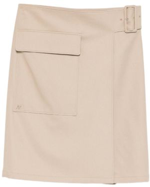 Courreges Solid Knee Length Skirt - Natural