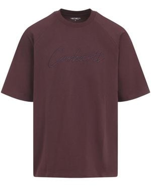 Carhartt Round Neck Logo T-Shirt - Purple