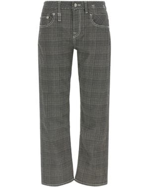 R13 Checks Flat Front Trousers - Grey