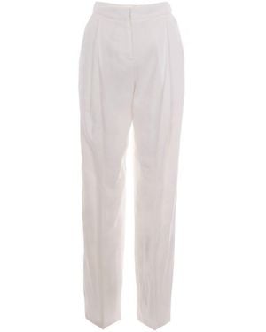 Elisabetta Franchi Relaxed Pleated Pants - White