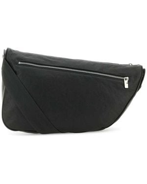 Burberry Slate Leather Large Shield Crossbody Bag - Black