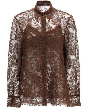 Ermanno Scervino Regular Lace Shirt - Brown