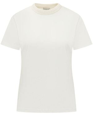 Moncler Solid Crew Neck T-Shirt - White