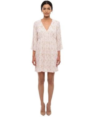 Samsøe & Samsøe Printed V Neck Mini Dress - Pink