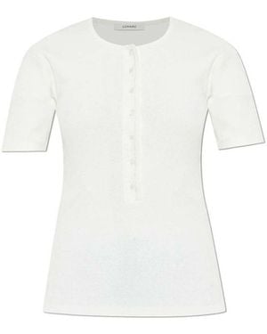 Lemaire Round Neck Ribbed T-Shirt - White