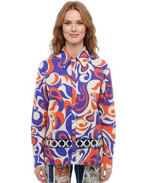 DSquared² Regular Abstract Shirt - Blue